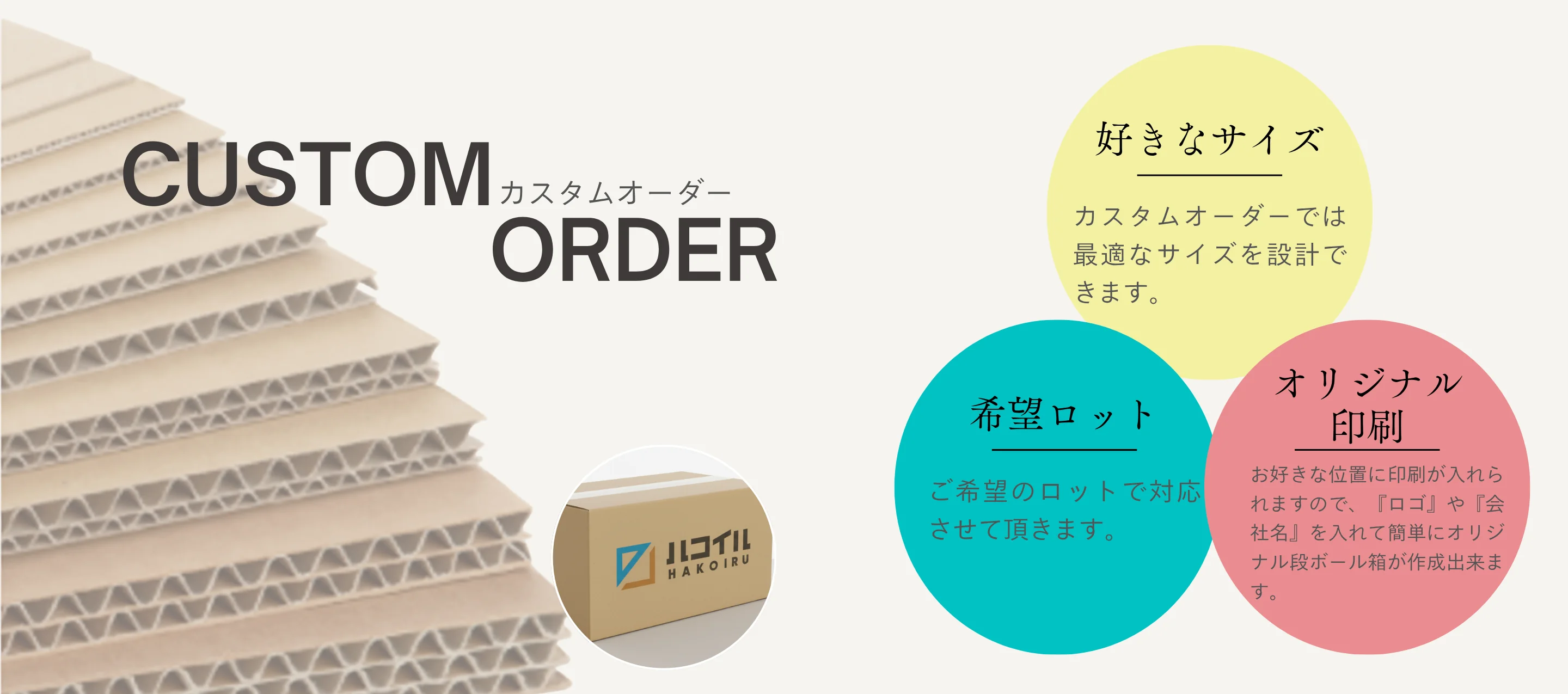 オーダーメイドダンボールのカスタムオーダー